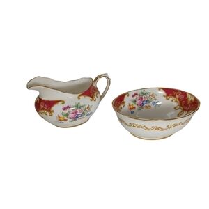 Royal Albert China Canterbury Sugar and Creamer Vintage Set Bone China